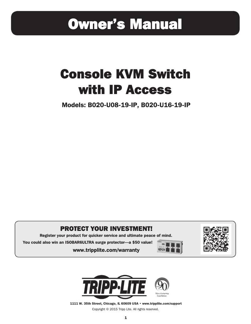 Imagen de la primera página del manual del dispositivo NetDirector B020-U16-19-IP