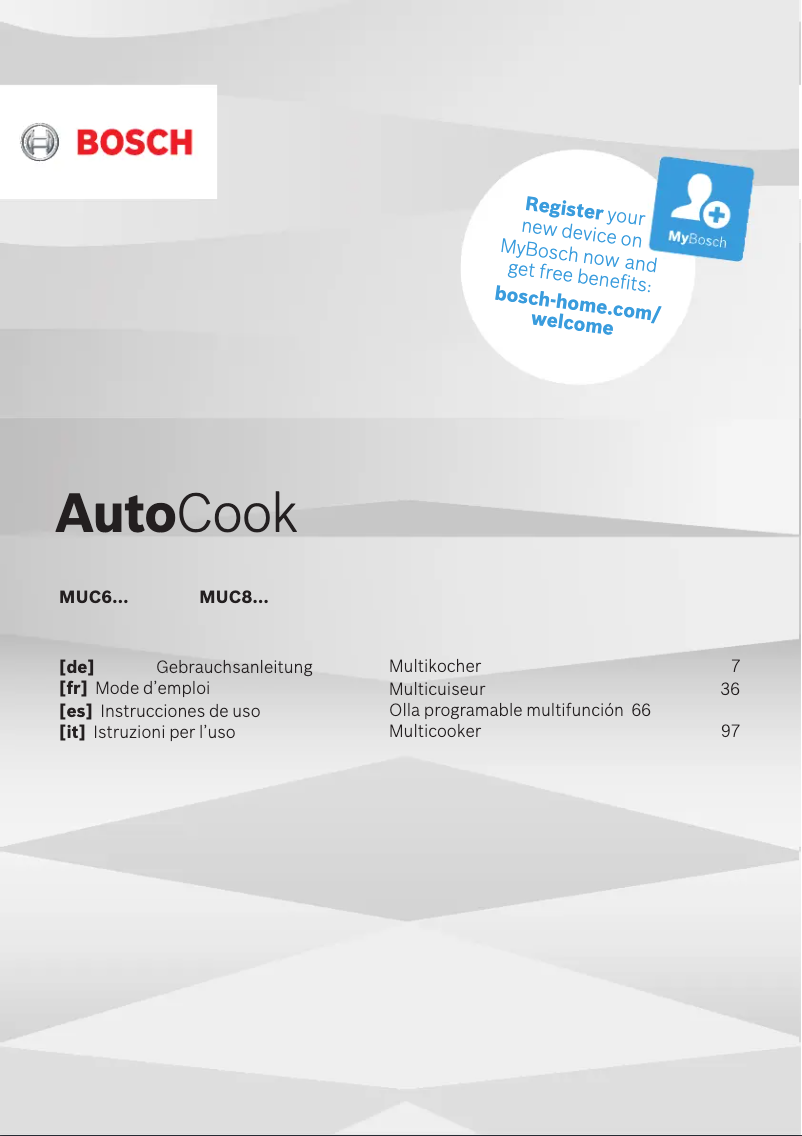 Página nº 1 - Manual de usuario Bosch MUC88B68