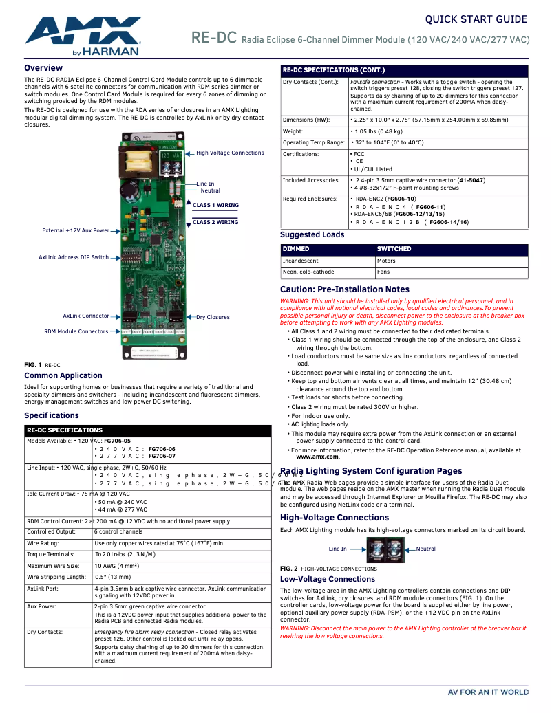 Imagen de la primera página del manual del dispositivo RE-DC