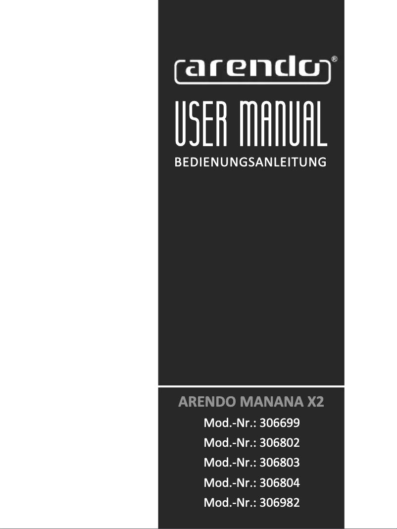 Página 1 del manual Manual de usuario Arendo Manana X2