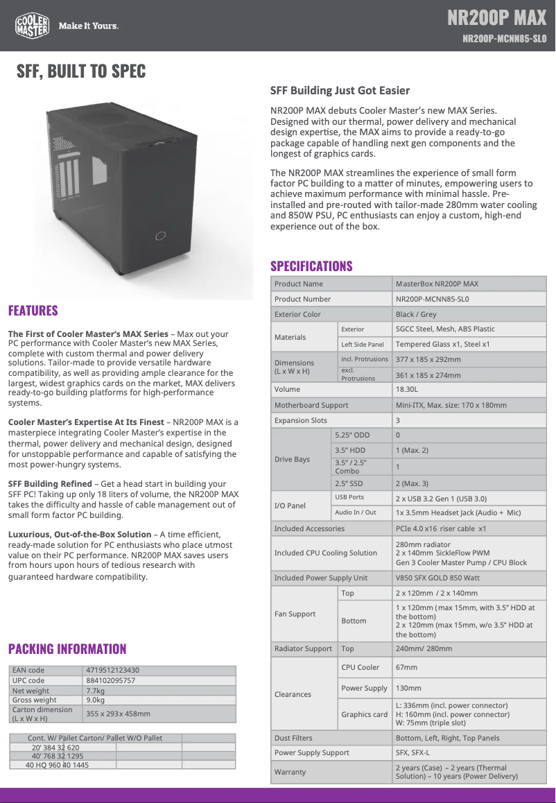 Imagen de la primera página del manual del dispositivo NR200P MAX