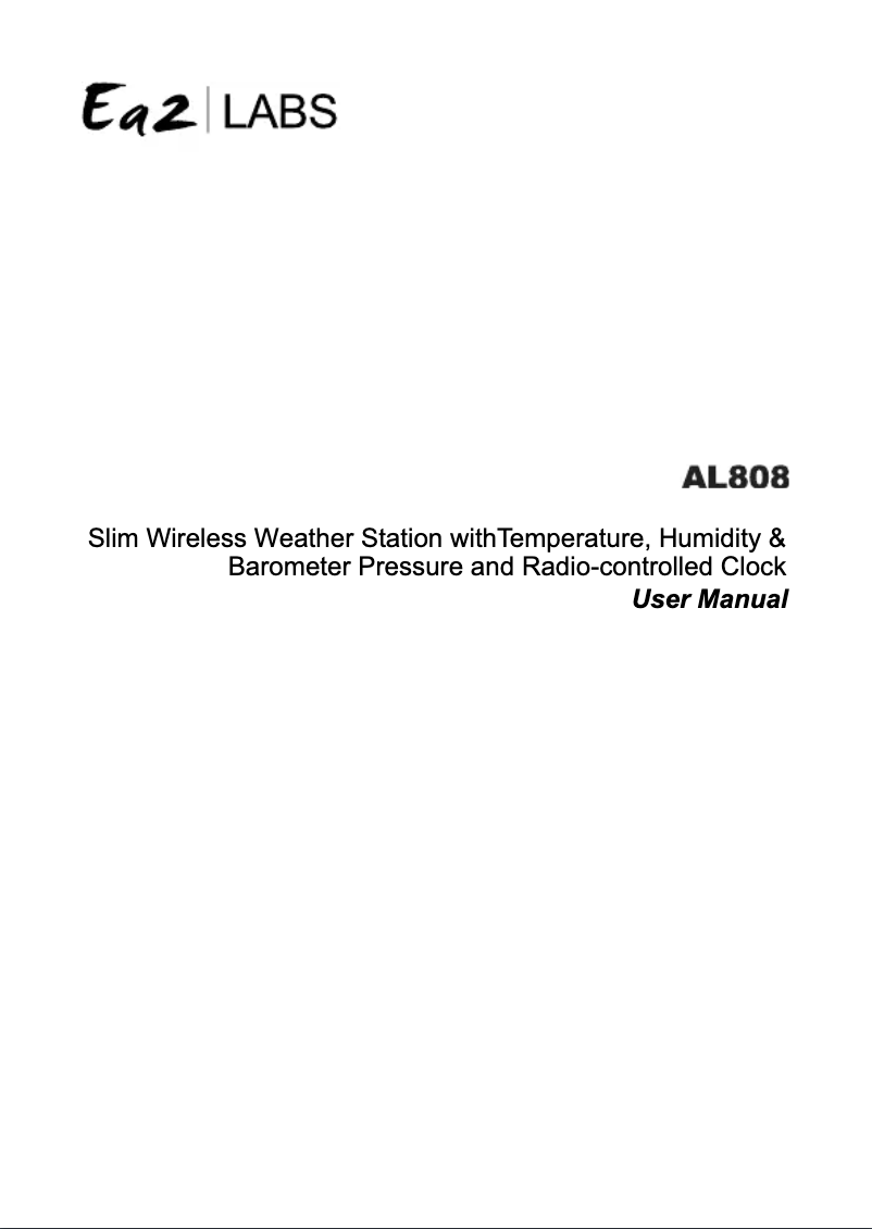 Imagen de la primera página del manual del dispositivo AL808