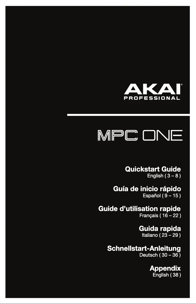 Imagen de la primera página del manual del dispositivo MPC One