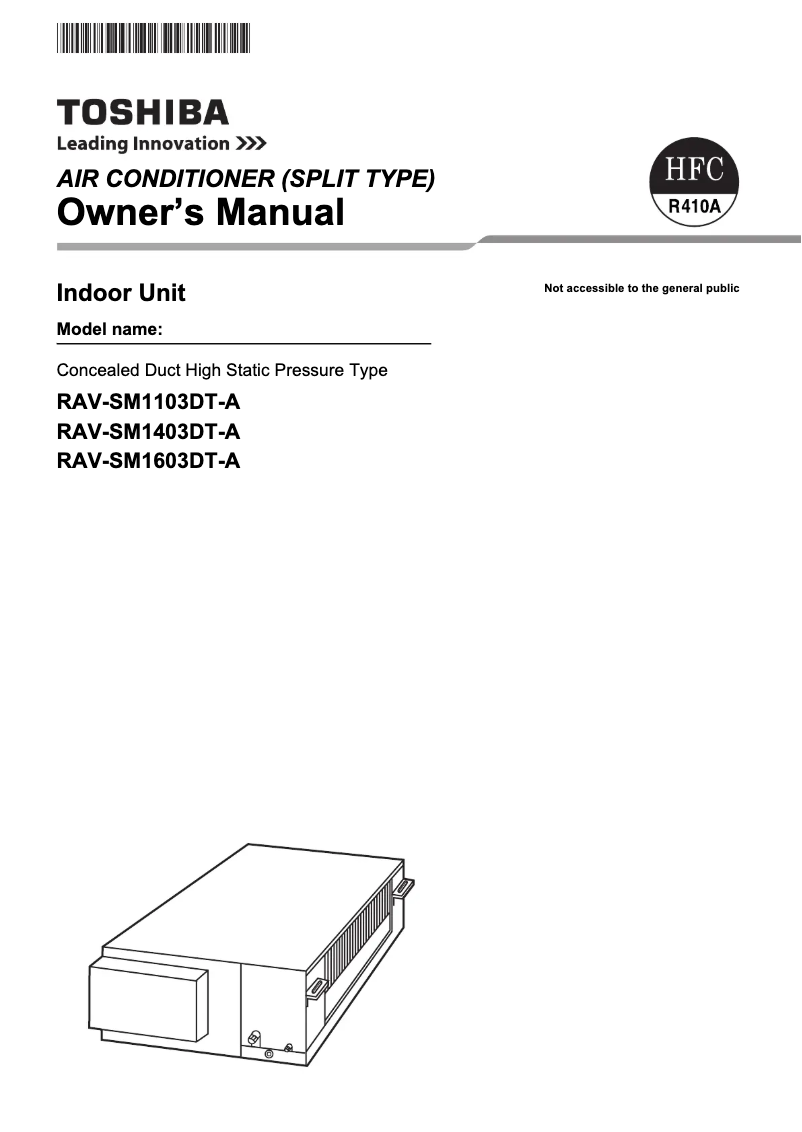 Página 1 del manual Manual de usuario Toshiba RAV-SM1603DT-A