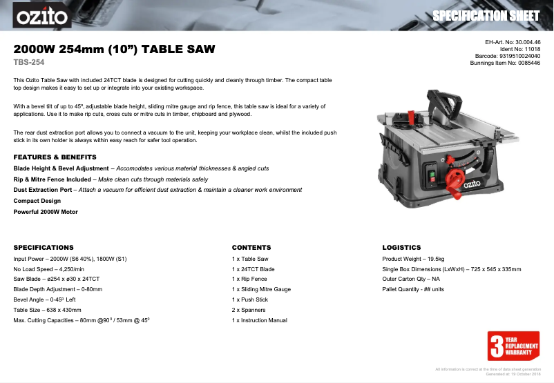 Imagen de la primera página del manual del dispositivo TBS-254