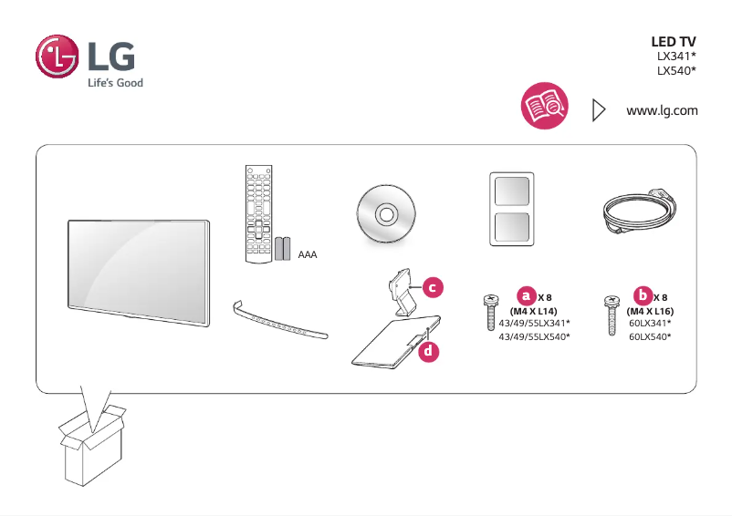 Imagen de la primera página del manual del dispositivo 55LX540S