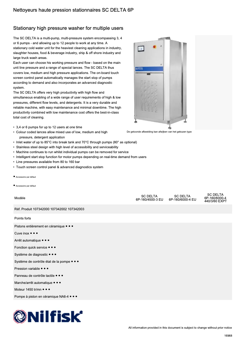 Página nº 1 - Ficha técnica Nilfisk SC DELTA 6P