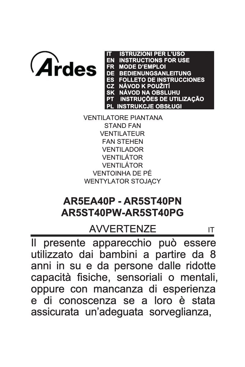 Página nº 1 - Manual de usuario Ardes AR5ST40PG