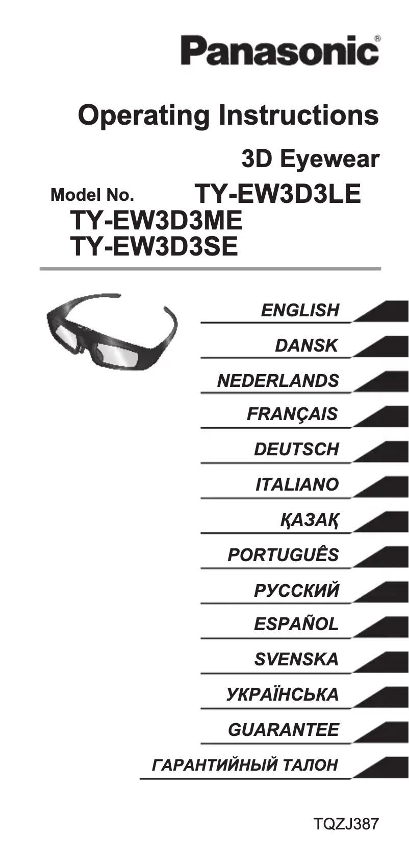 Imagen de la primera página del manual del dispositivo TY-EW3D3ME