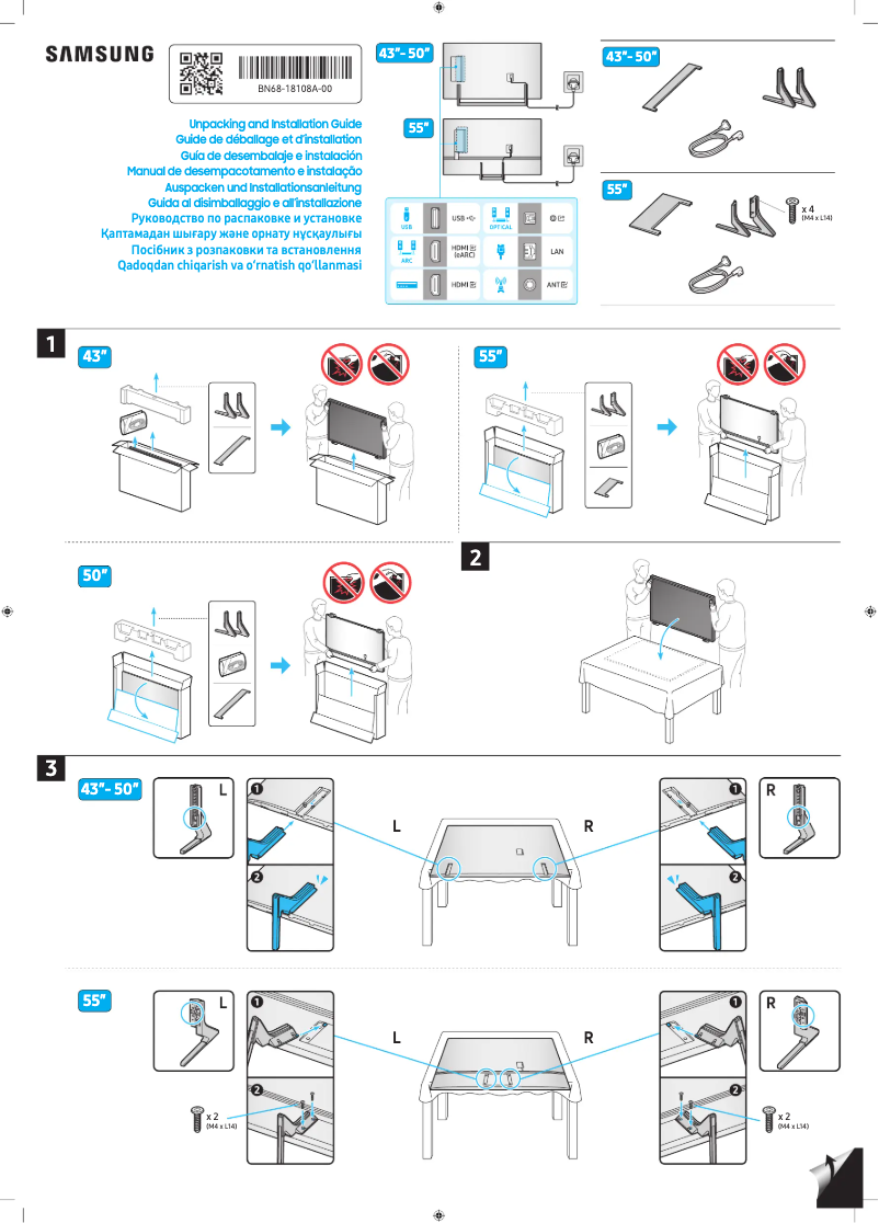 Imagen de la primera página del manual del dispositivo GQ55Q74D