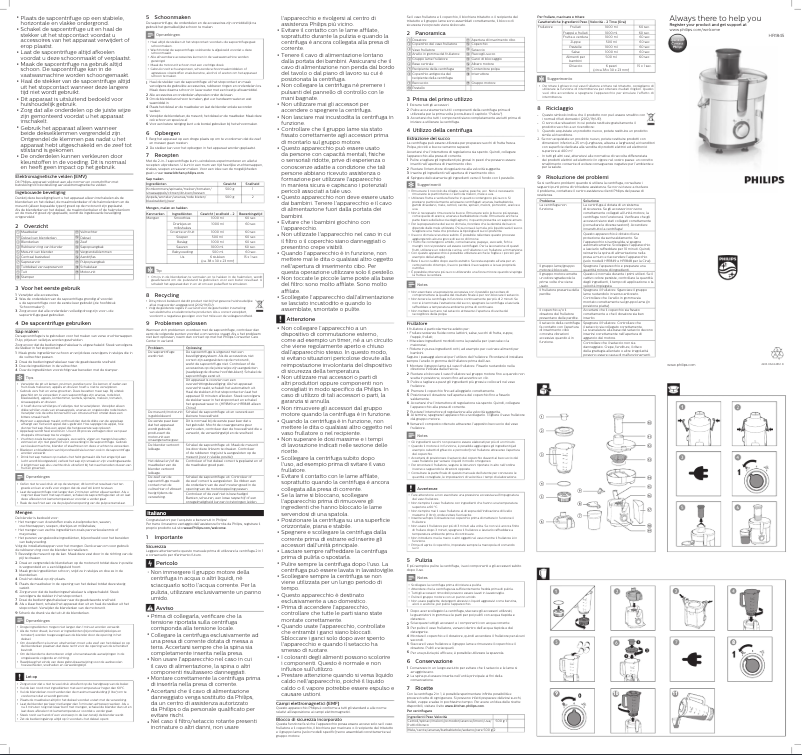 Imagen de la primera página del manual del dispositivo Viva Collection HR1845