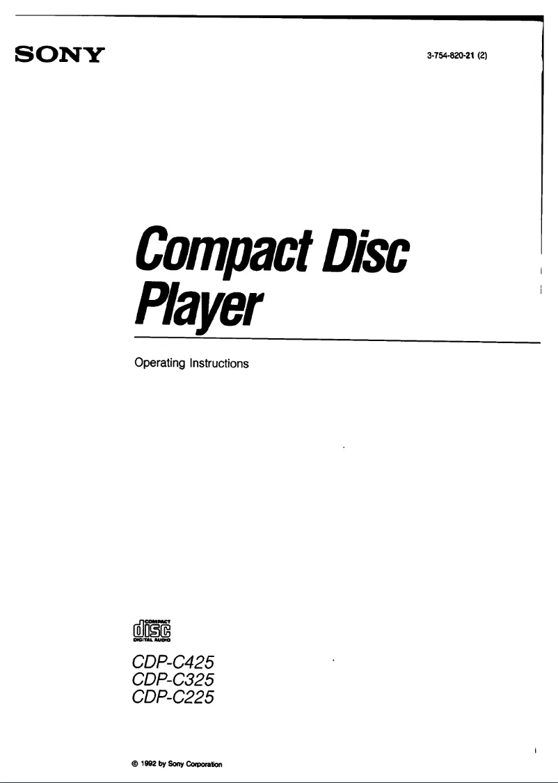 Imagen de la primera página del manual del dispositivo CDP-C425