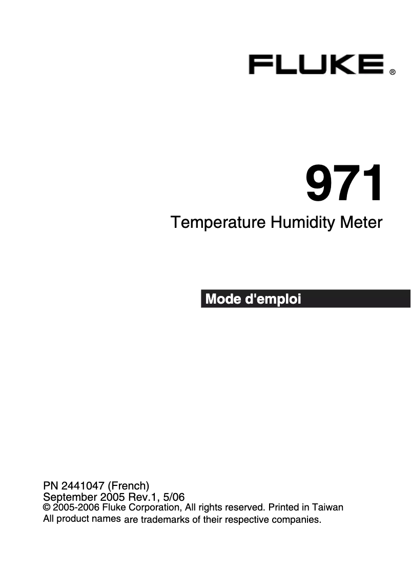 Imagen de la primera página del manual del dispositivo 971