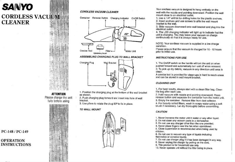 Página nº 1 - Manual de usuario Sanyo PC-149