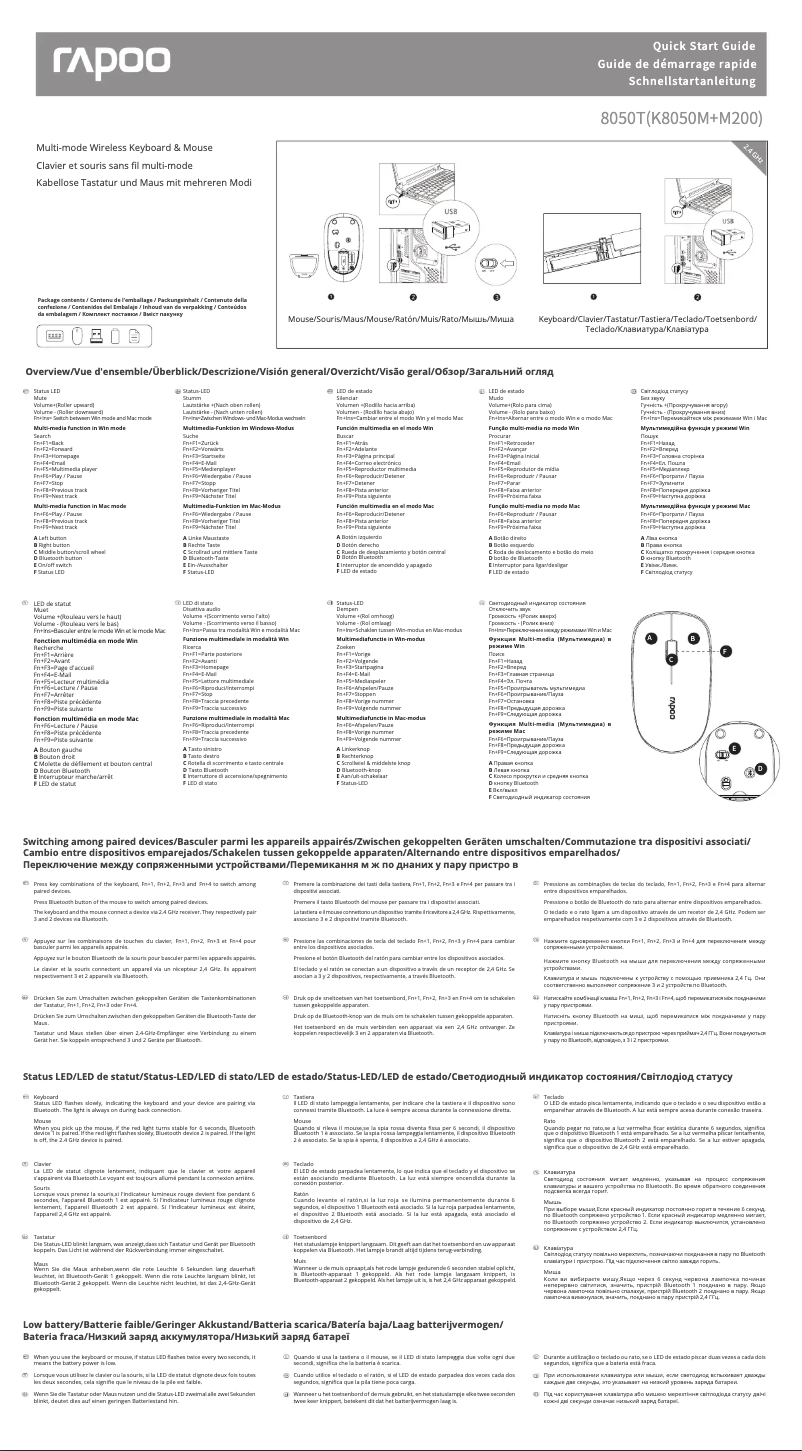 Página nº 1 - Manual de usuario Rapoo 8050T
