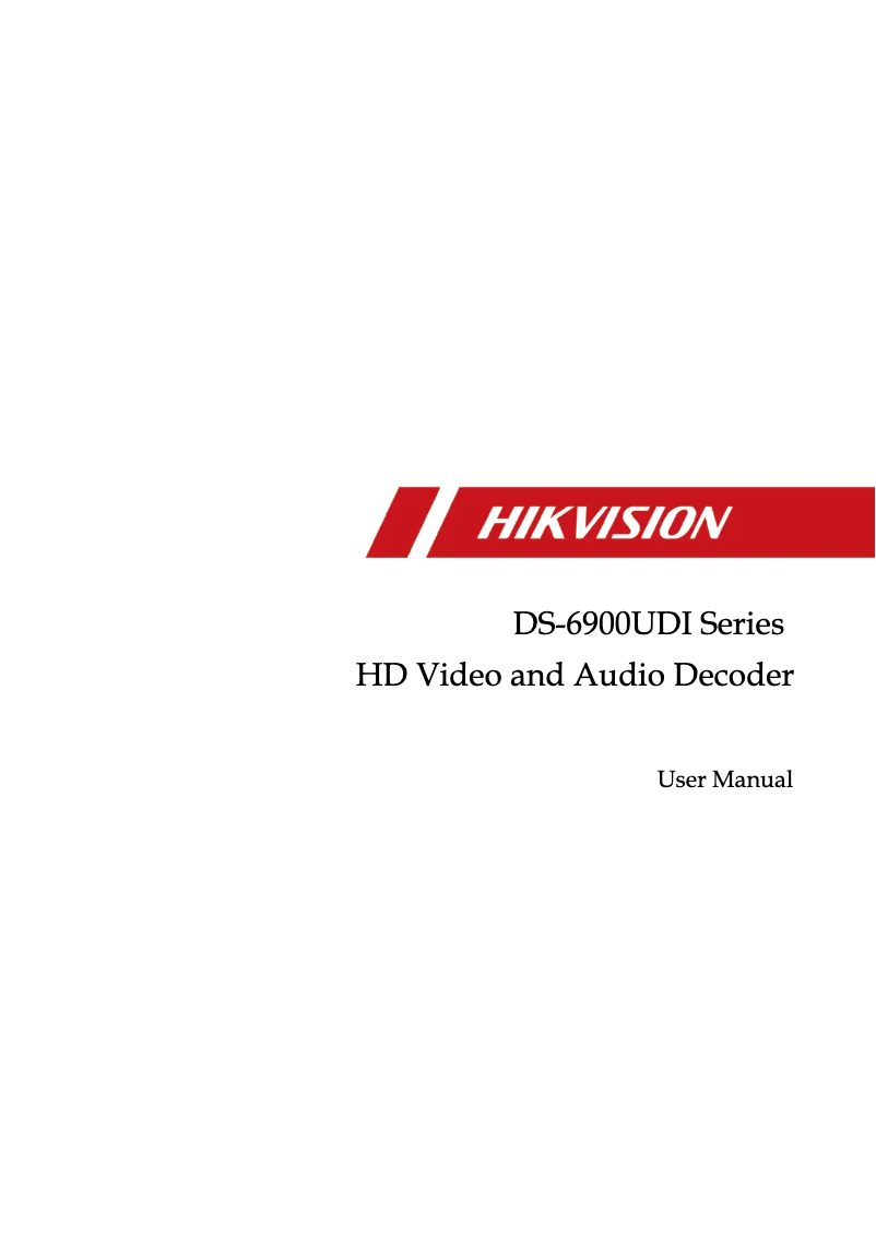 Imagen de la primera página del manual del dispositivo DS-6900UDI Series