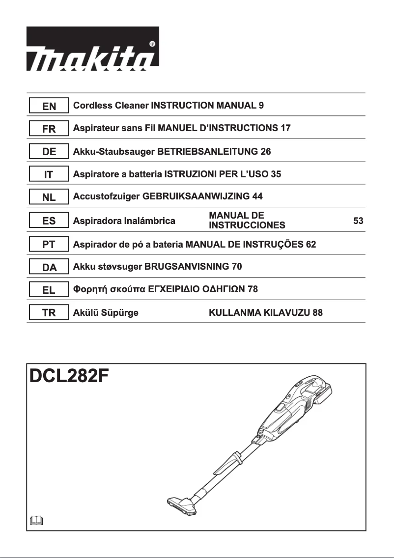 Imagen de la primera página del manual del dispositivo DCL282FZ