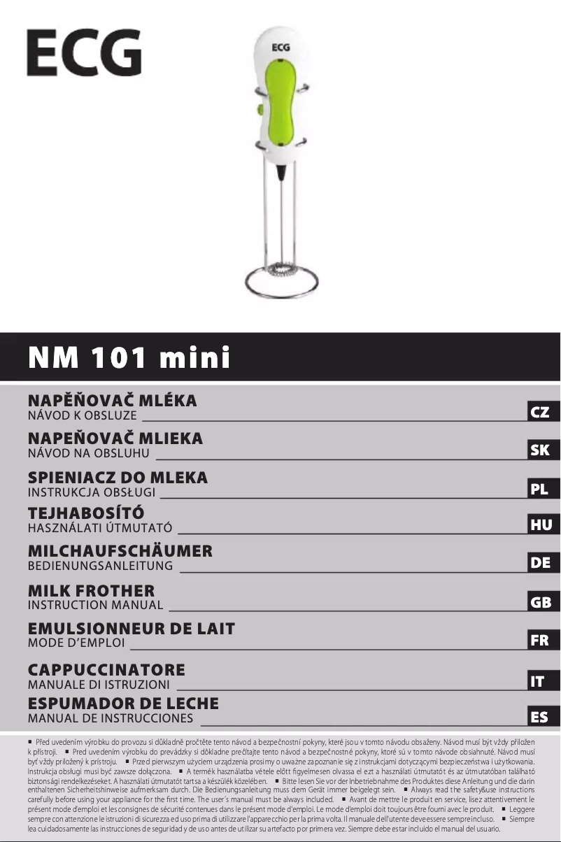 Imagen de la primera página del manual del dispositivo NM 101 mini