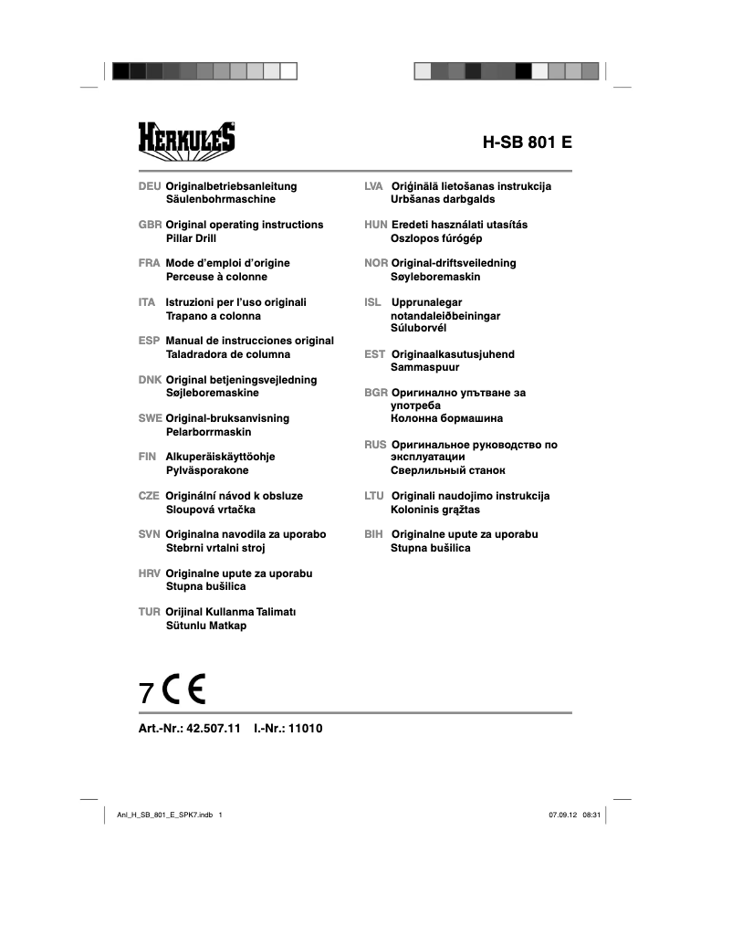 Imagen de la primera página del manual del dispositivo H-SB 801 E