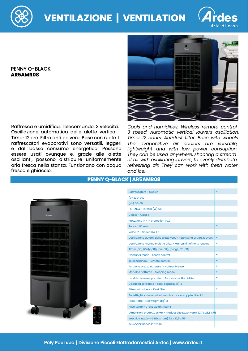 Página nº 1 - Ficha técnica Ardes AR5C40B