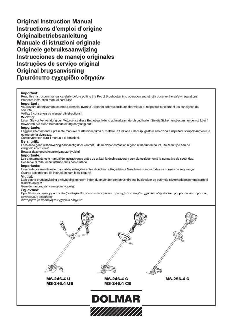 Página nº 1 - Manual de usuario Dolmar MS-246.4UE
