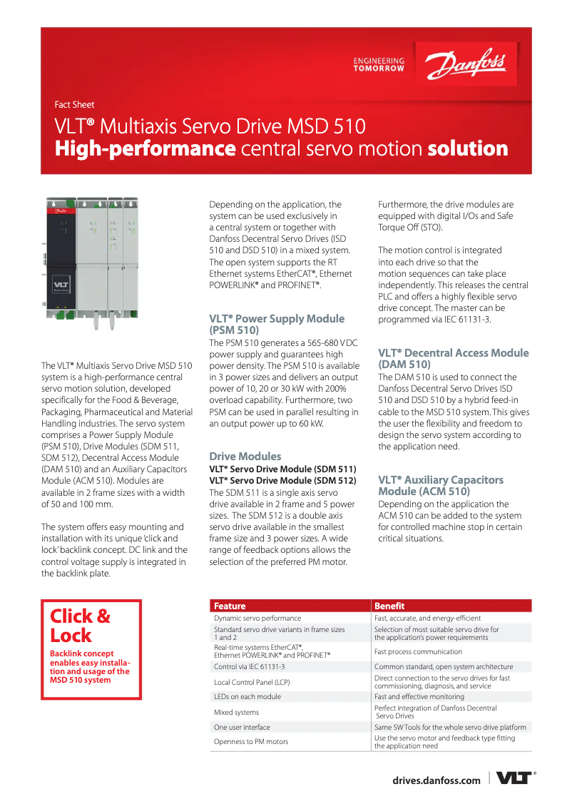 Página nº 1 - Ficha técnica Danfoss VLT Multiaxis MSD 510