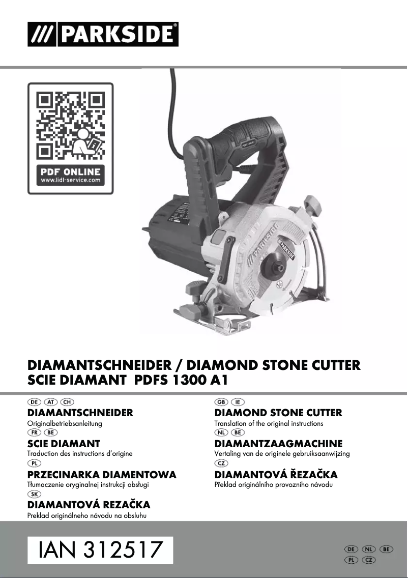 Página 1 del manual Manual de usuario Parkside PDFS 1300 A1