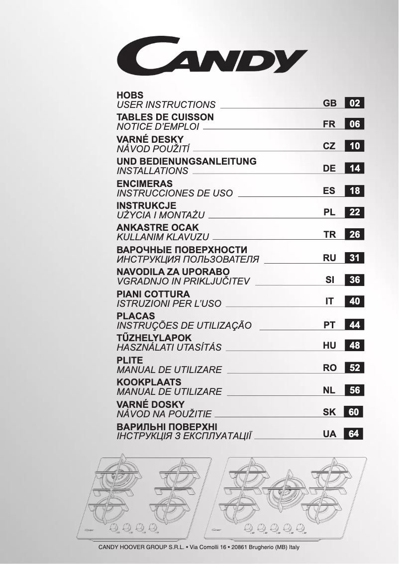 Página 1 del manual Manual de usuario Candy CSG63B4PB