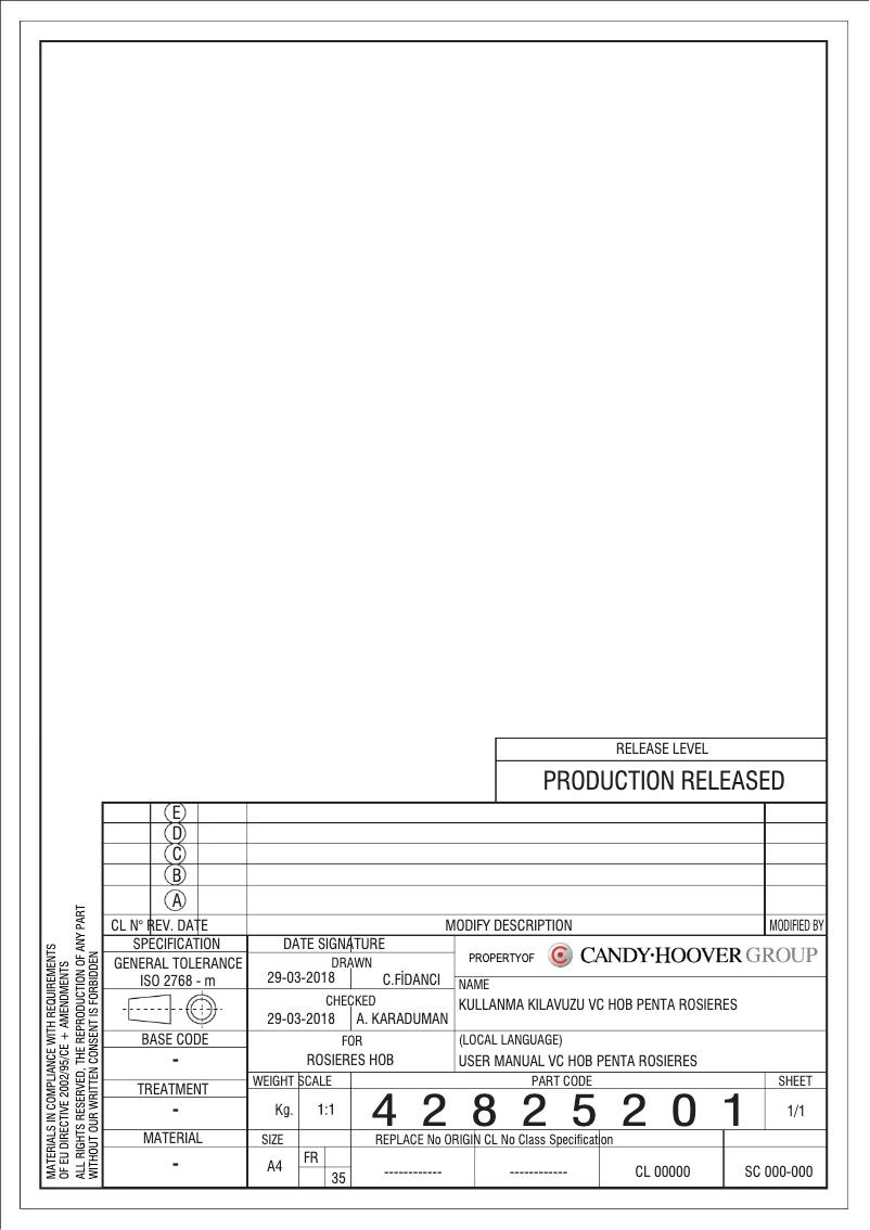 Página 1 del manual Manual de usuario Rosieres RH 64 XP
