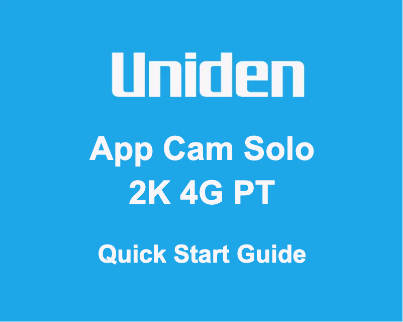 Página 1 del manual Manual de usuario Uniden App Cam Solo 2K 4G PT