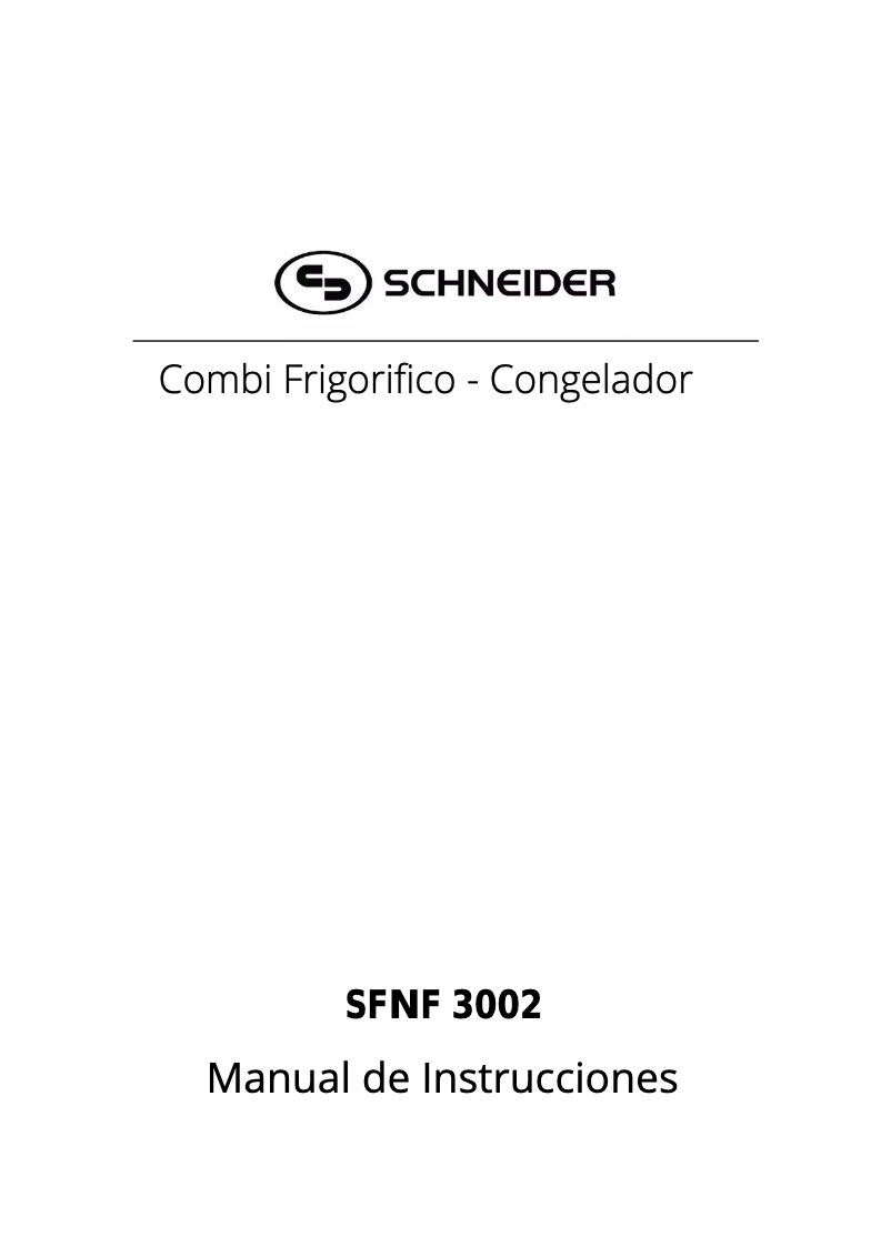 Página 1 del manual Manual de usuario Schneider SFNF 3002