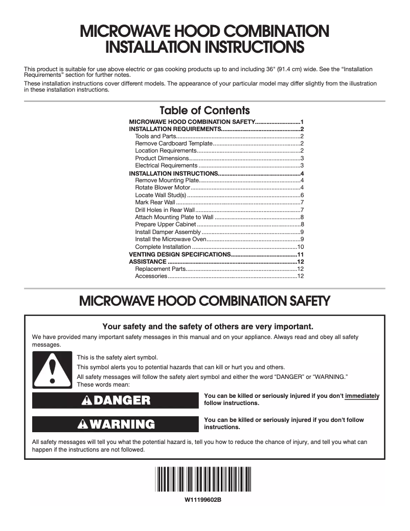 Página 1 del manual Guía de instalación Maytag MMV4207JZ