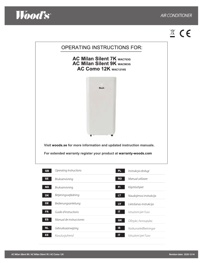 Página 1 del manual Manual de usuario Wood's AC Milan 7K