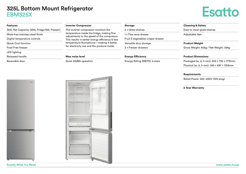 Imagen de la primera página del manual del dispositivo EBM325X
