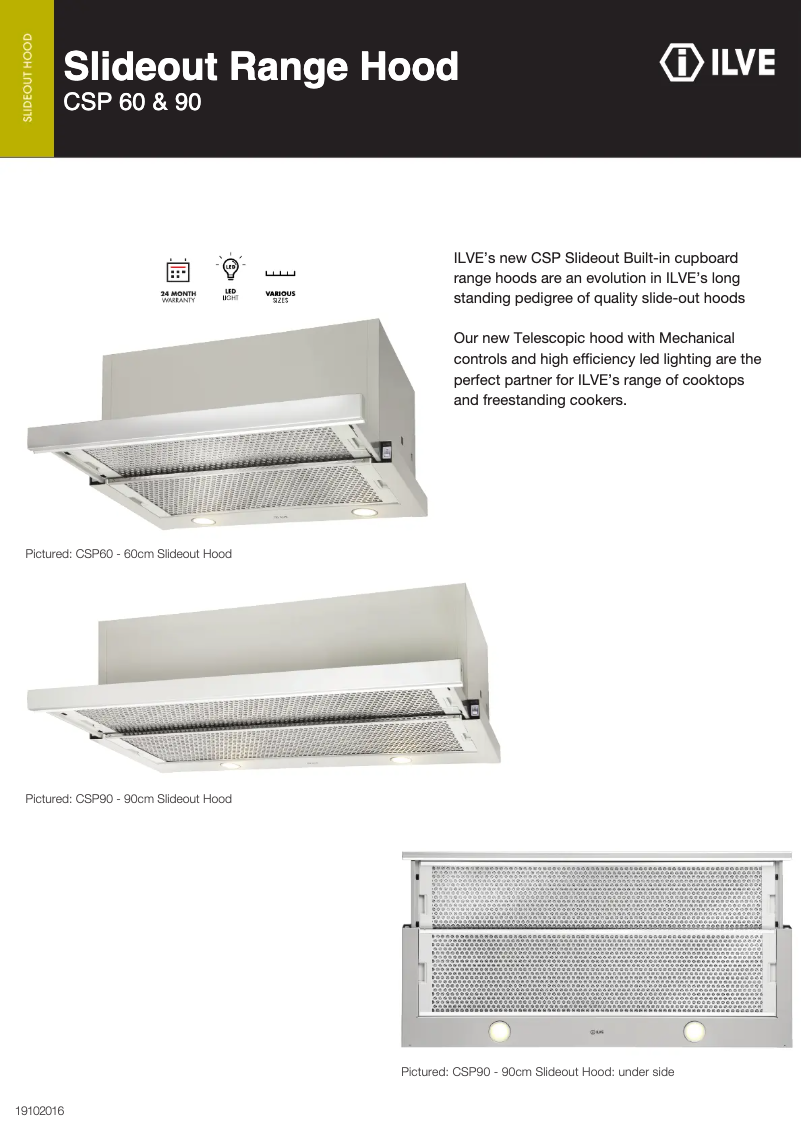 Página 1 del manual Ficha técnica Ilve CSP60