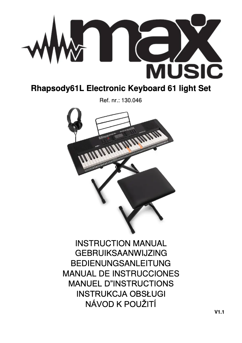 Página 1 del manual Manual de usuario MAX Rhapsody61L