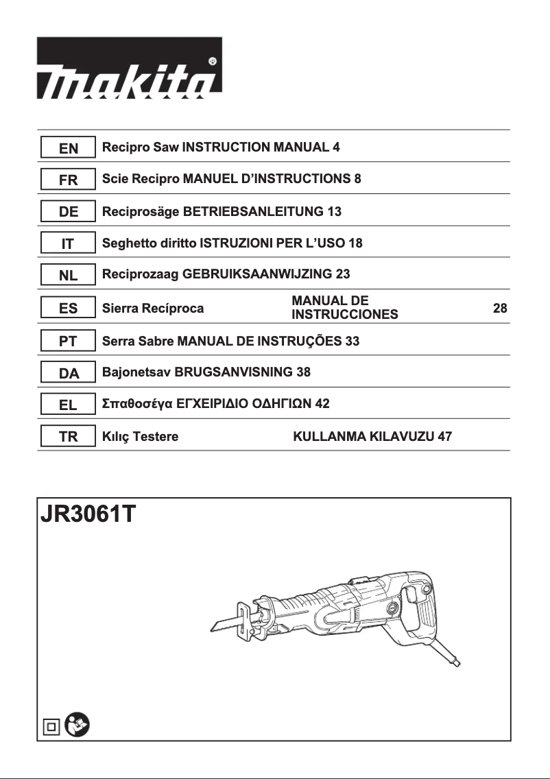Página 1 del manual Manual de usuario Makita JR3061T
