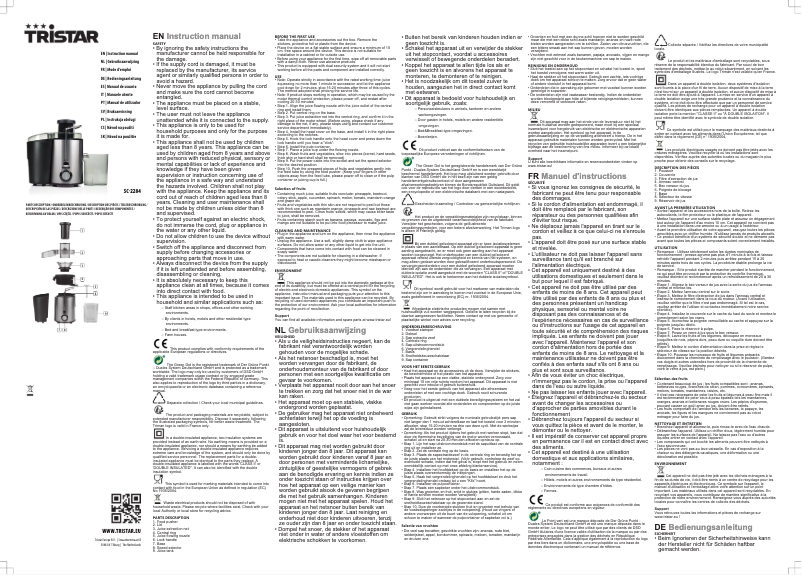 Página 1 del manual Manual de usuario TriStar SC-2284