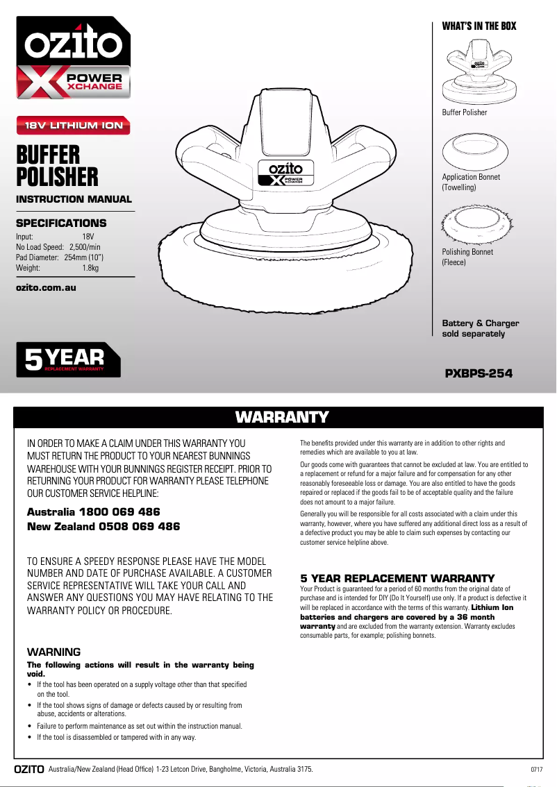 Imagen de la primera página del manual del dispositivo PXBPS-254