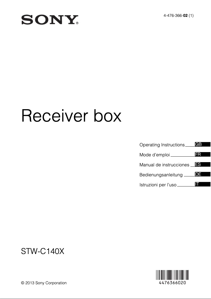 Imagen de la primera página del manual del dispositivo STW-C140X
