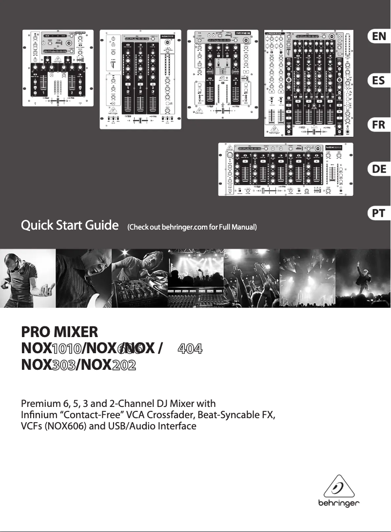 Página 1 del manual Guía de inicio rápido Behringer NOX404