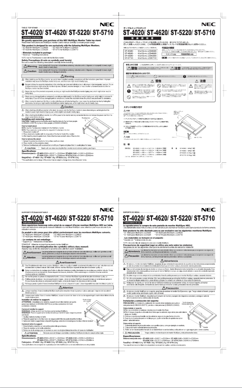 Página 1 del manual Manual de usuario NEC ST-5220
