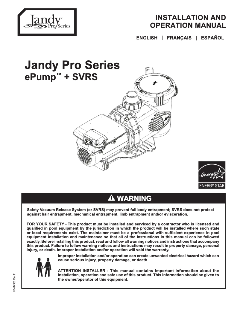 Imagen de la primera página del manual del dispositivo ePump + SVRS