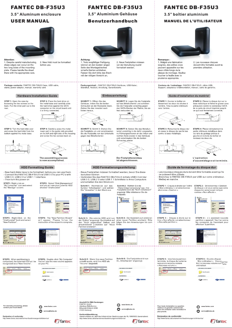 Imagen de la primera página del manual del dispositivo DB-F35U3