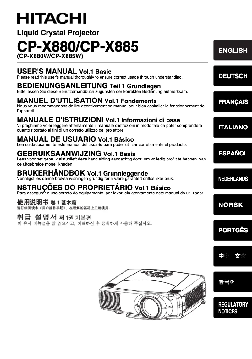 Página nº 1 - Manual de usuario Hitachi CPX880
