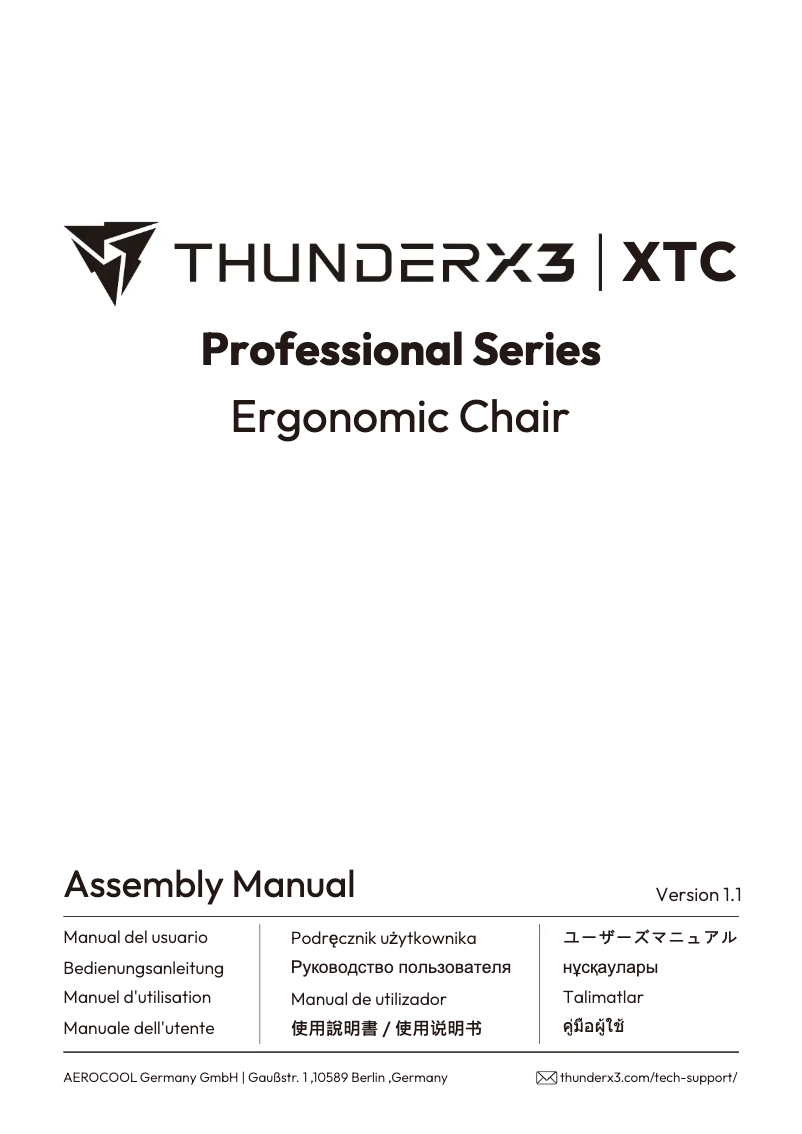 Página 1 del manual Manual de usuario Thunder X3 XTC