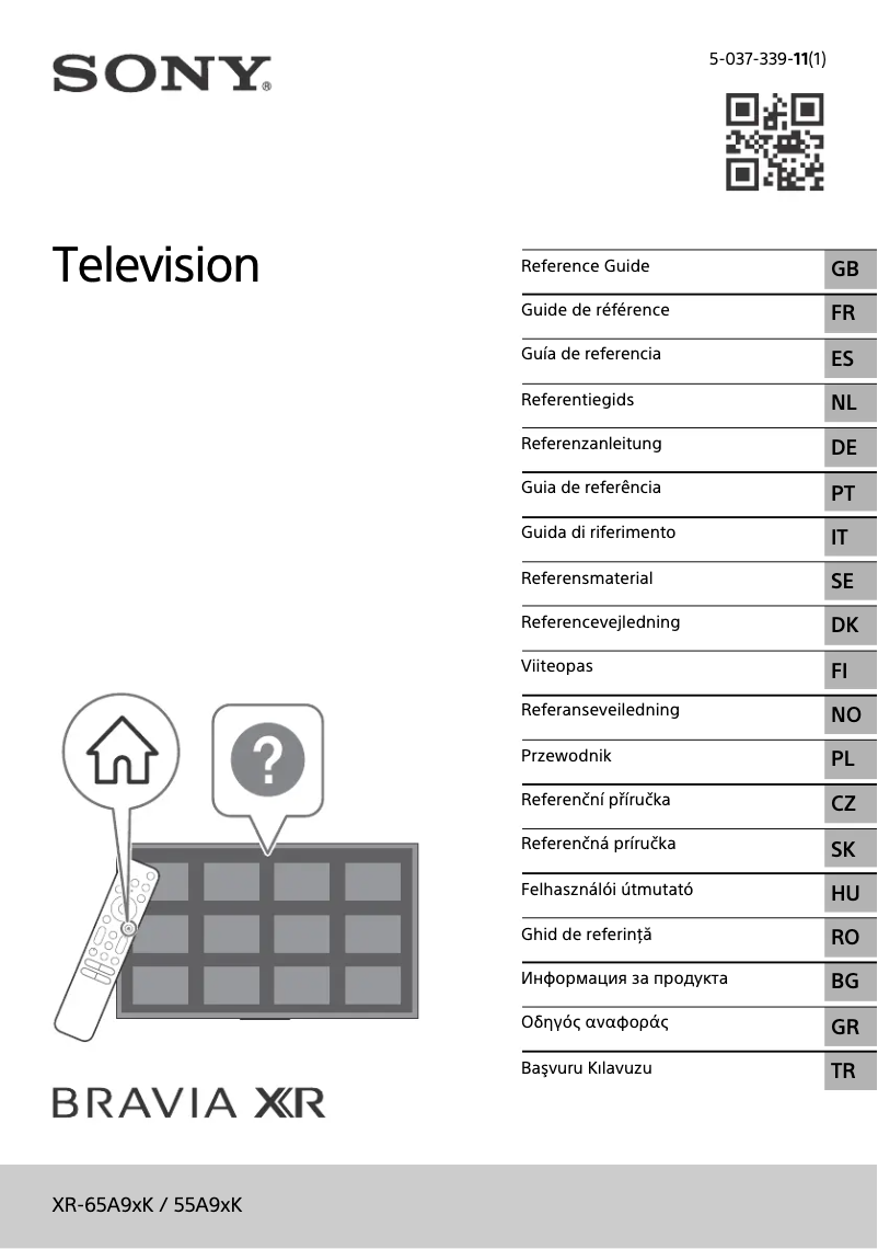 Imagen de la primera página del manual del dispositivo XR-55A95K