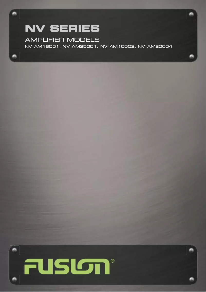 Página nº 1 - Manual de usuario Fusion NV-AM10002