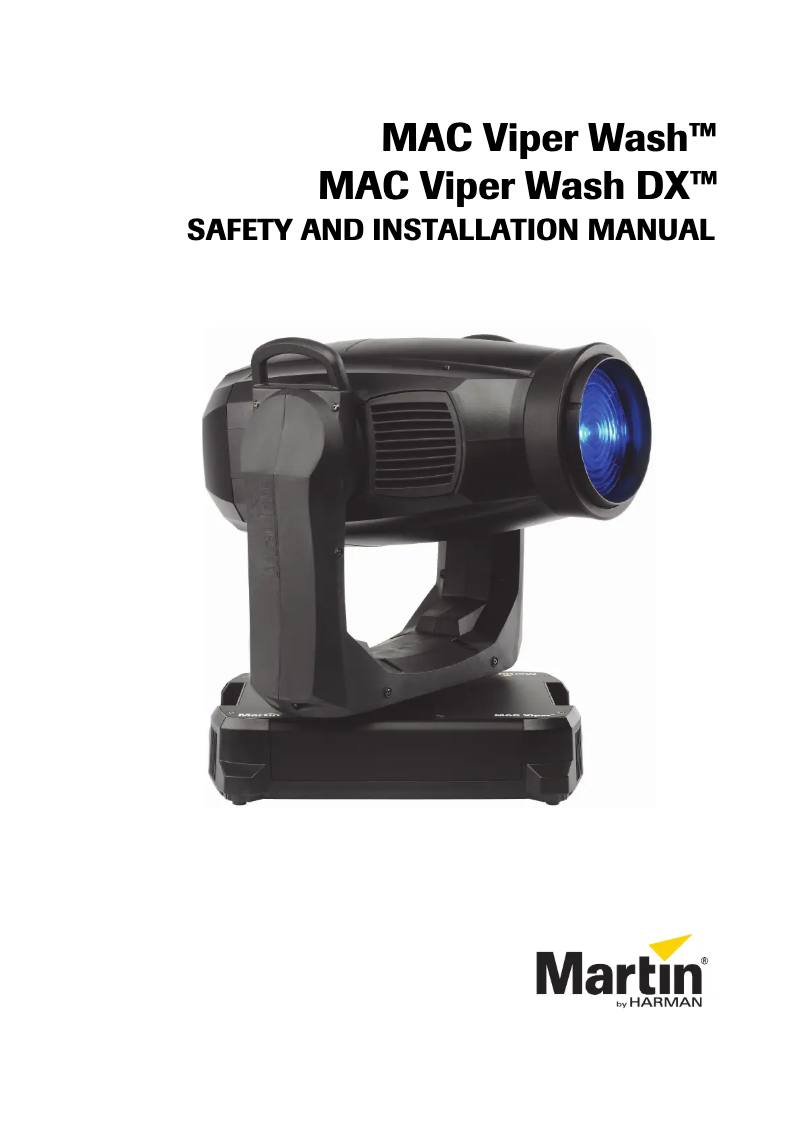 Página 1 del manual Guía de instalación Martin MAC Viper Wash DX