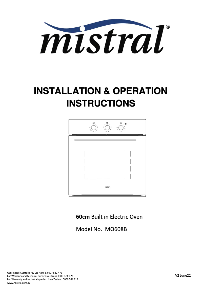 Página nº 1 - Manual de usuario Mistral MO608B